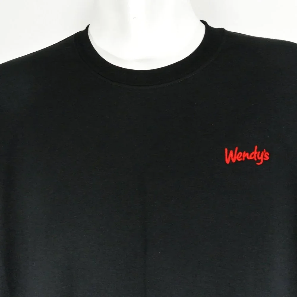 WENDY'S Hamburgers Black Sweatshirt Employee Uniform Shirt Size S Small - Picture 5 of 10